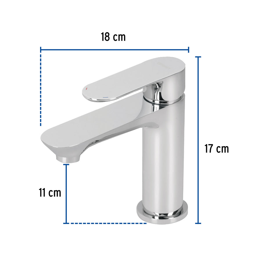 Monomando cromo cuello corto para lavabo, Foset Riviera, 45190