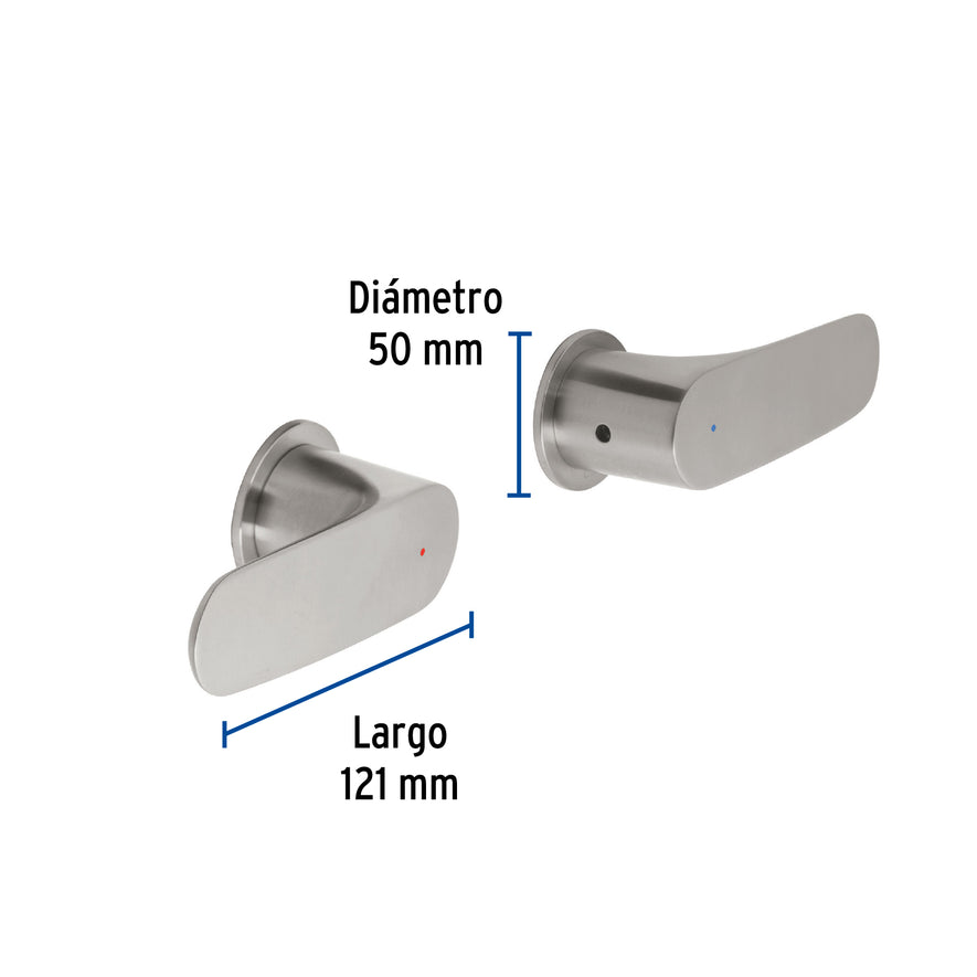 Juego de manerales de palanca para regadera, satín, Riviera, 45202