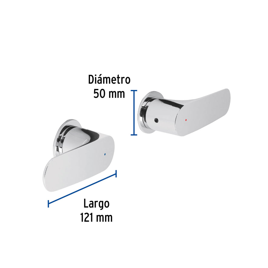 Juego de manerales de palanca para regadera, cromo, Riviera, 45201