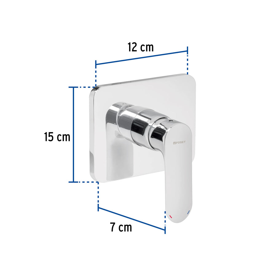 Monomando cromo para regadera sin desviador, Foset, 45199