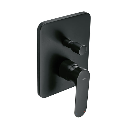 Monomando para regadera con desviador, negro, FOSET RIVIERA, 44112