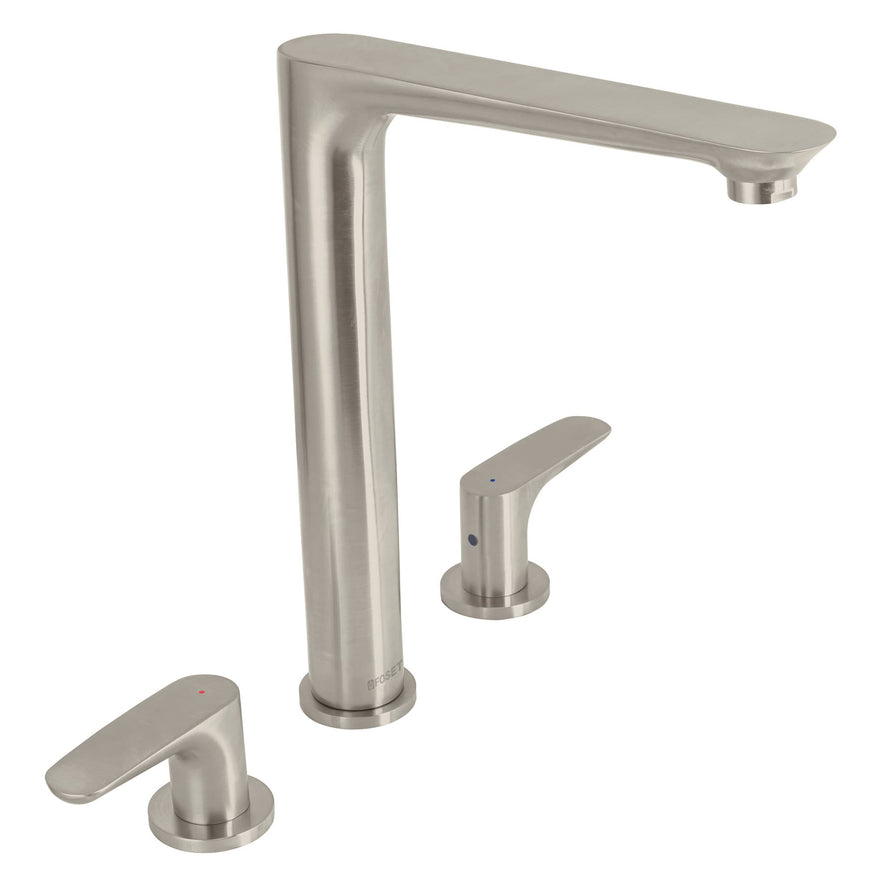 Mezcladora satín cuello alto para fregadero, Foset Riviera, 45181