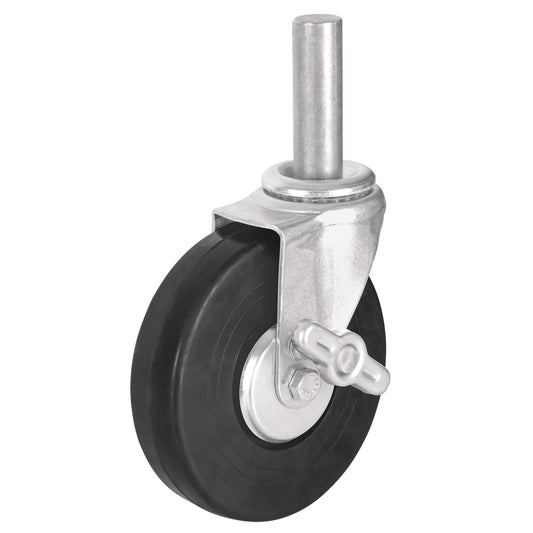 Rodaja hule 6' con espiga sólida y freno, carga 125 kg Caja con 2, 48623