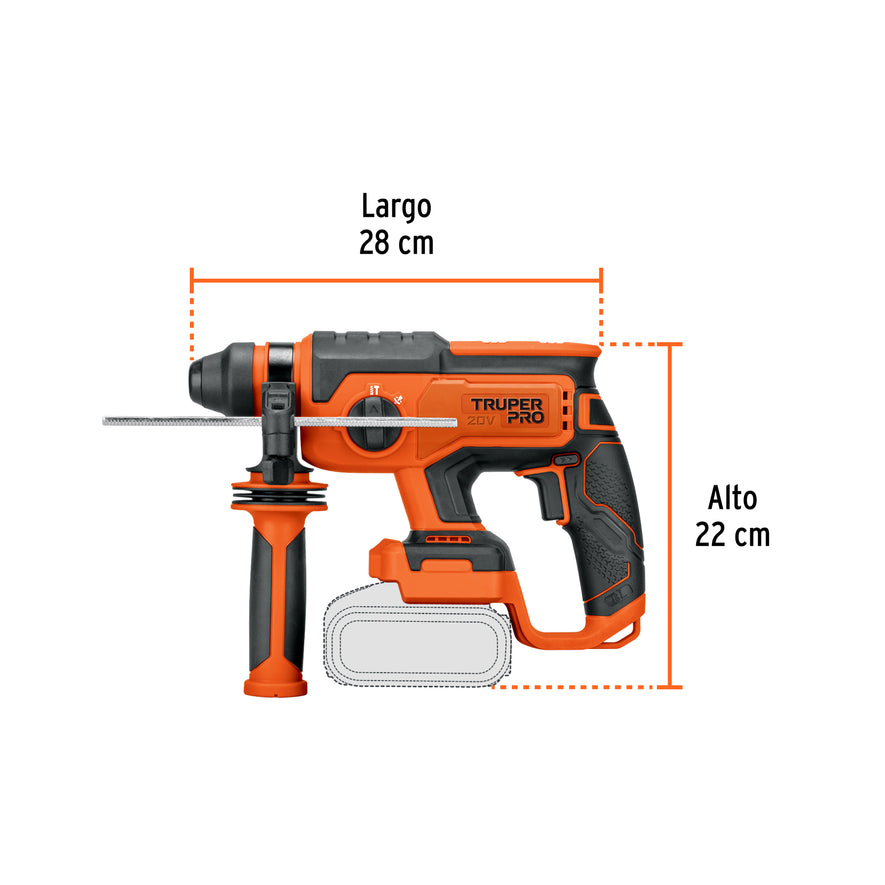Rotomartillo SDS Plus 20V, 2 J, sin accesorios, PRO, 103264