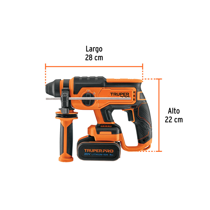 Rotomartillo SDS Plus 20V, 2 J, 1 batería 4Ah, PRO, 103263