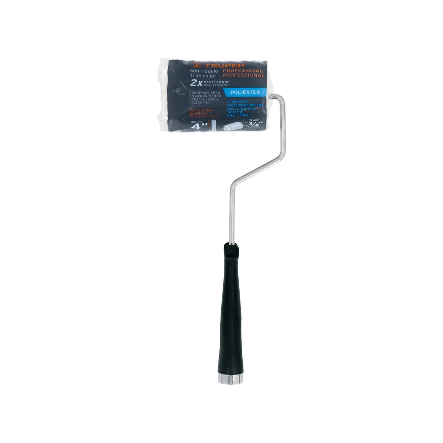 Mini rodillo para pintar 4' x 3/4' de poliéster, Truper Caja con 12, 13896