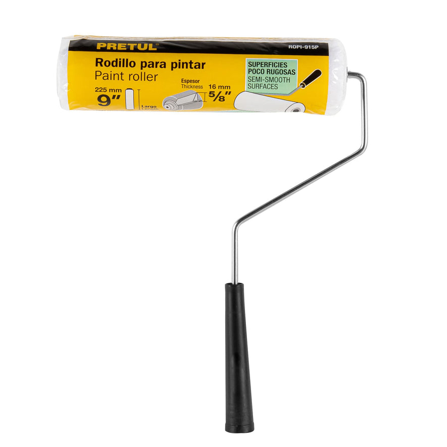 Rodillo para pintar,9 x 5/8',superficies poco rugosas,Pretul Caja con 6, 28034