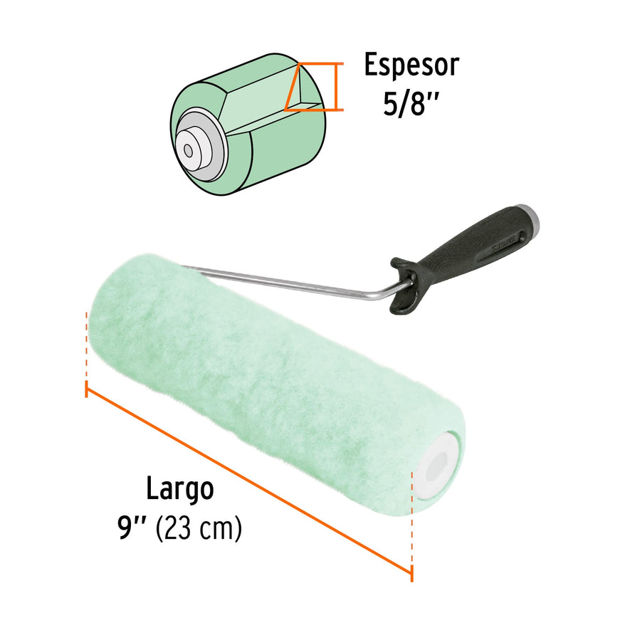 Rodillo para pintar 9' x 5/8' superficies poco rugosas Caja con 6, 13876