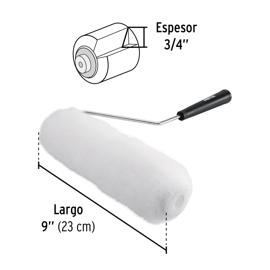 Rodillo para pintar, 9 x 3/4', superficies rugosas, Pretul Caja con 6, 28035