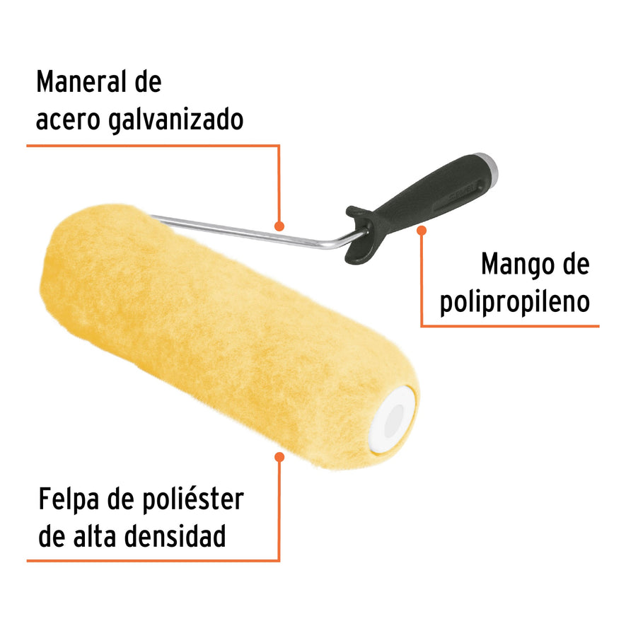 Rodillo para pintar 9' x 3/4' superficies rugosas, Truper Caja con 6, 13877
