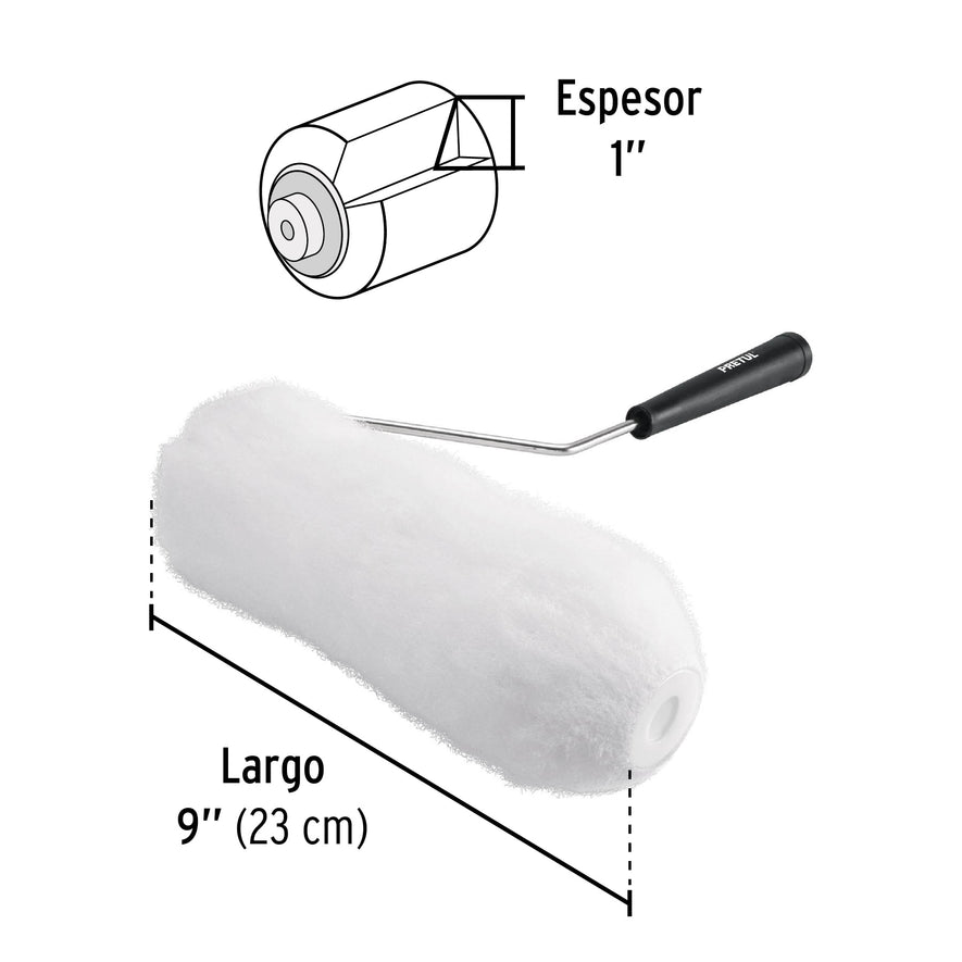 Rodillo para pintar, 9 x 1', superficies muy rugosas, Pretul Caja con 6, 28036