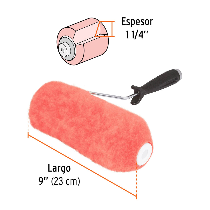Rodillo para pintar 9' x 1-1/4' superficies extrarrugosas Caja con 6, 13879