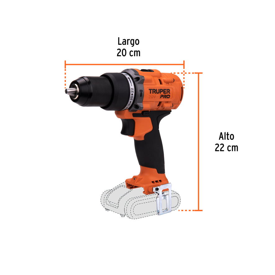 Rotomartillo 1/2', 20V, sin accesorios, PRO, 103248