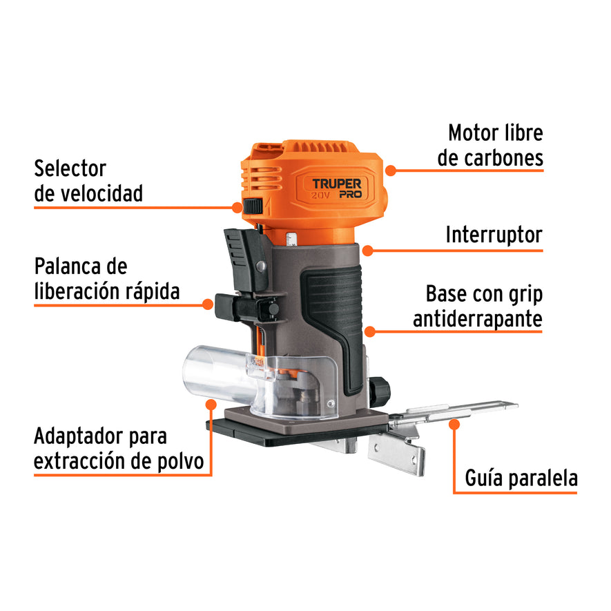 Router 1/4', sin accesorios, PRO, 103262