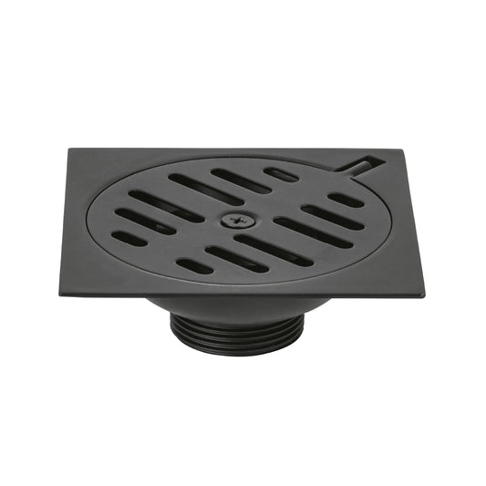 Resumidero cuadrado 4'x4', metálico, negro, Foset Basic Caja con 4, 49538