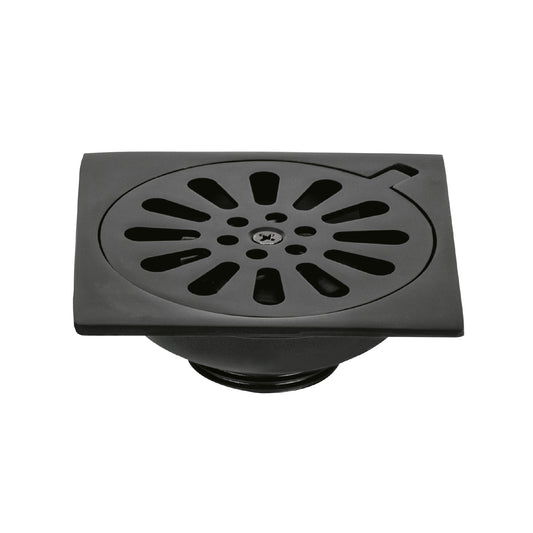 Resumidero cuadrado 4'x 4', latón, negro, Foset Aqua Caja con 2, 46596