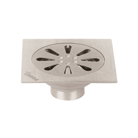 Resumidero cuadrado 4'x 4', acero inoxidable, gota, Aqua Caja con 4, 45471