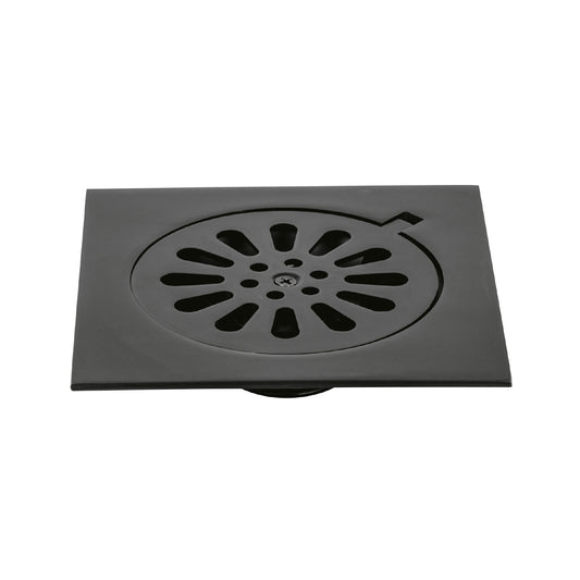 Resumidero cuadrado 6'x 6', latón, negro, Foset Aqua Caja con 2, 46597