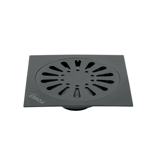 Resumidero cuadrado 6'x 6', acero inoxidable, negro, gota Caja con 4, 45474