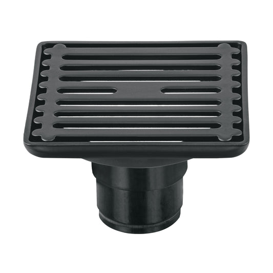 Resumidero cuadrado 4'x 4', acero inoxidable, negro, Aqua Caja con 4, 47650