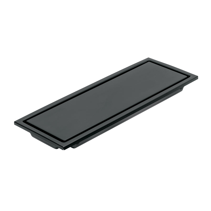 Resumidero largo reversible de 12', acero inox, negro, Aqua Caja con 2, 45324