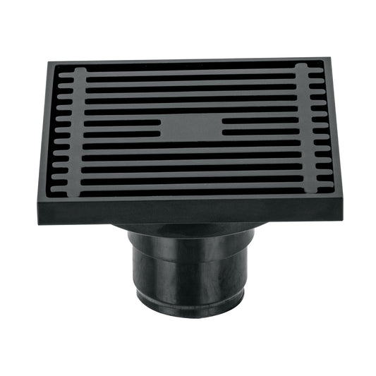 Resumidero cuadrado 4'x 4', latón, negro, Foset Riviera Caja con 2, 45653