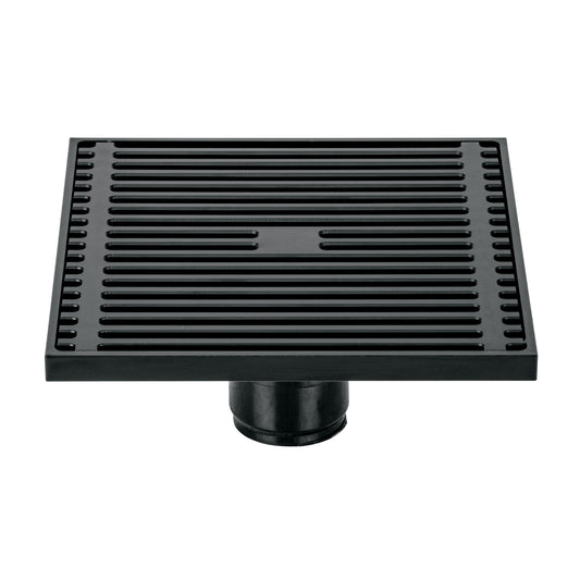 Resumidero cuadrado 6'x 6', latón, negro, Foset Riviera, 45654