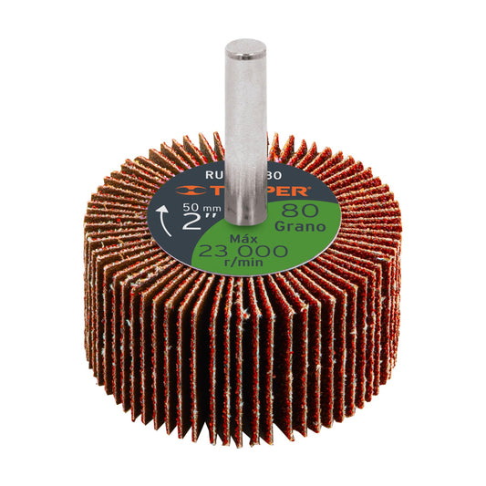 Rueda flap de 2', grano 80, Truper Caja con 6, 13038