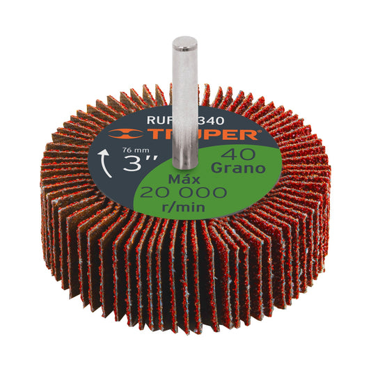 Rueda flap de 3', grano 40, Truper Caja con 3, 13040