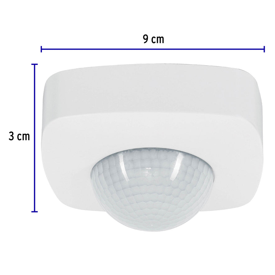 Sensor de movimiento para techo, alcance 20 m, Volteck Caja con 4, 48172