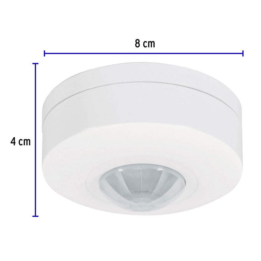 Sensor de movimiento para techo, alcance 6 m, Volteck Caja con 4, 48171