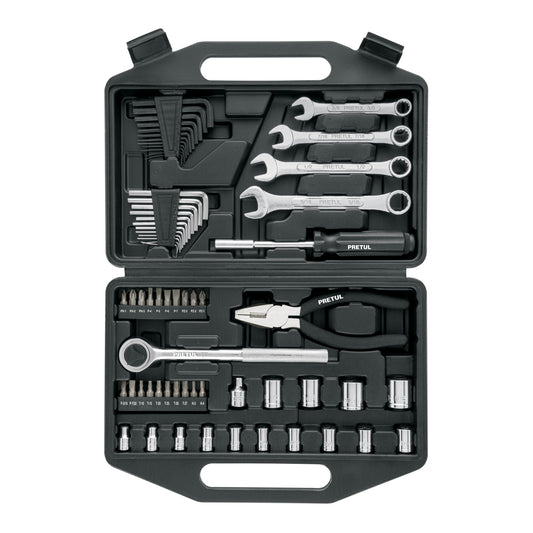 Juego de 66 herramientas 1/4' y 3/8' para mecánico, Pretul Caja con 3, 22985