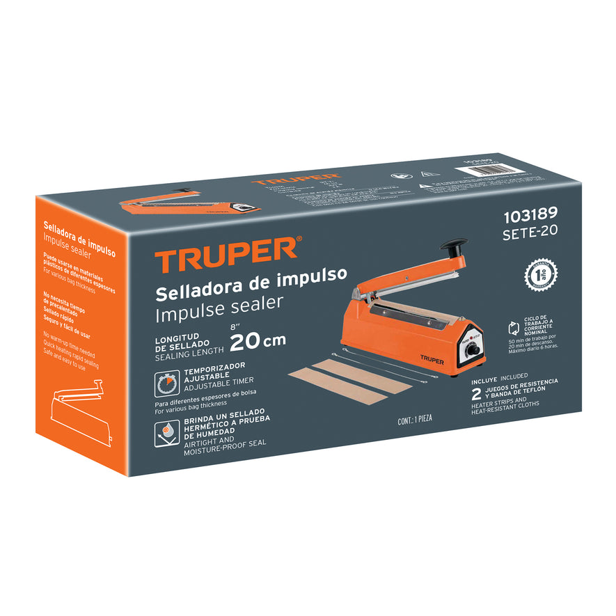 Selladora térmica 20 cm, 300 W, Truper, 103189