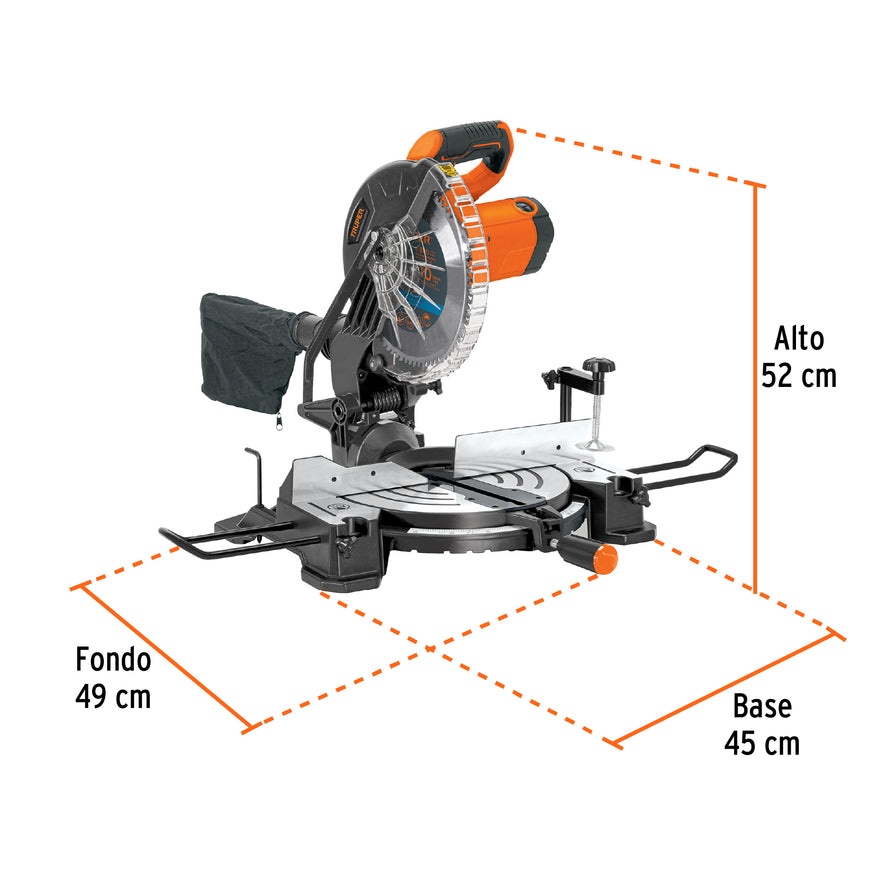Sierra de inglete 10', 1900W compuesta, TRUPER, 103236