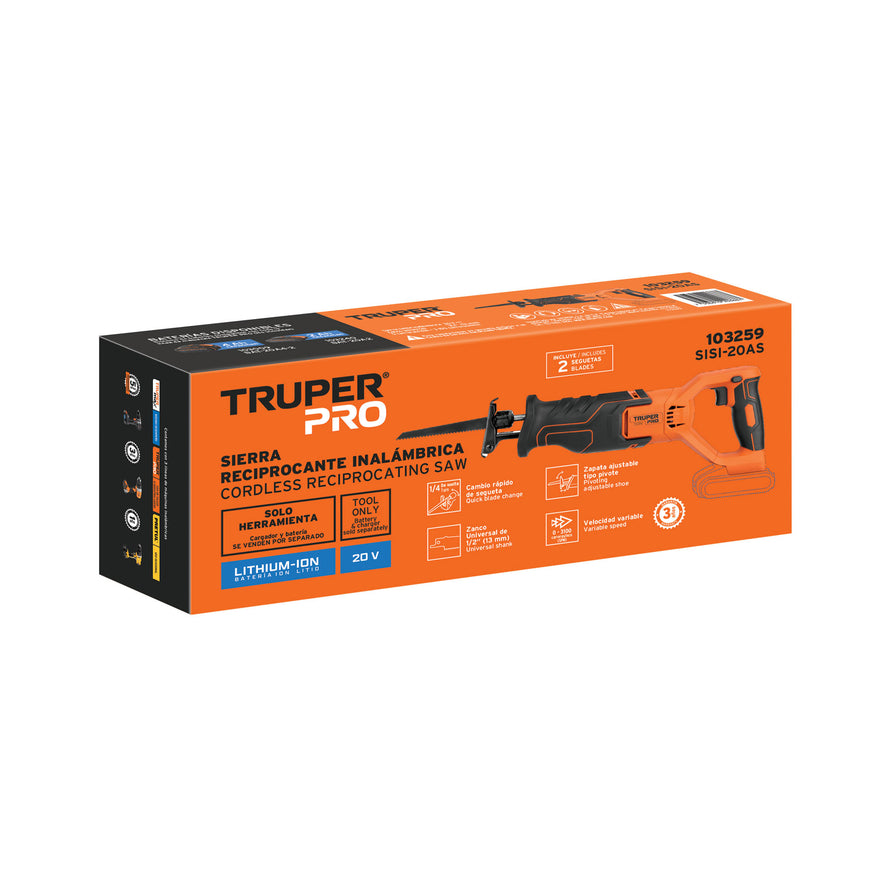 Sierra sable, 20V, sin accesorios, PRO, 103259