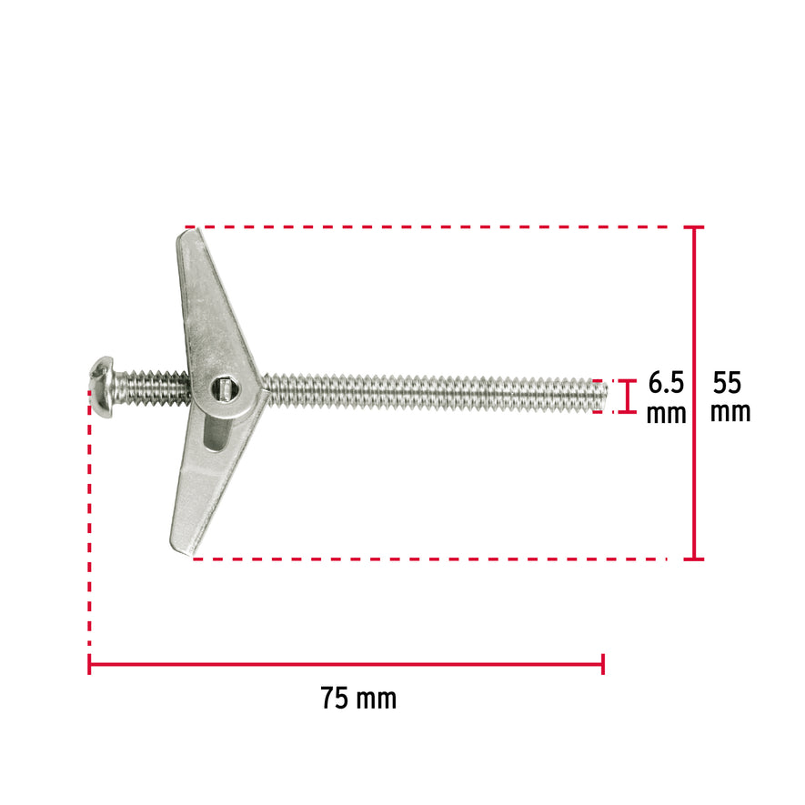 sujetadores tipo mariposa de 1/4' x 3', Fiero Caja con 100, 46969