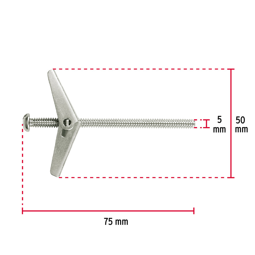 sujetadores tipo mariposa de 3/16' x 3', Fiero Caja con 100, 46968
