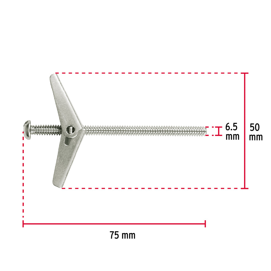 Bolsa con 4 sujetadores tipo mariposa de 3/16' x 3', Fiero Caja con 6, 47359