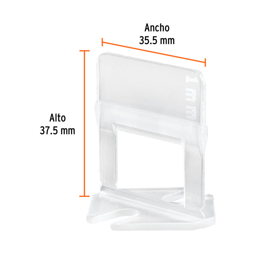 Bolsa con 100 anclas de 1 mm, para nivelación de azulejos Caja con 4, 102874