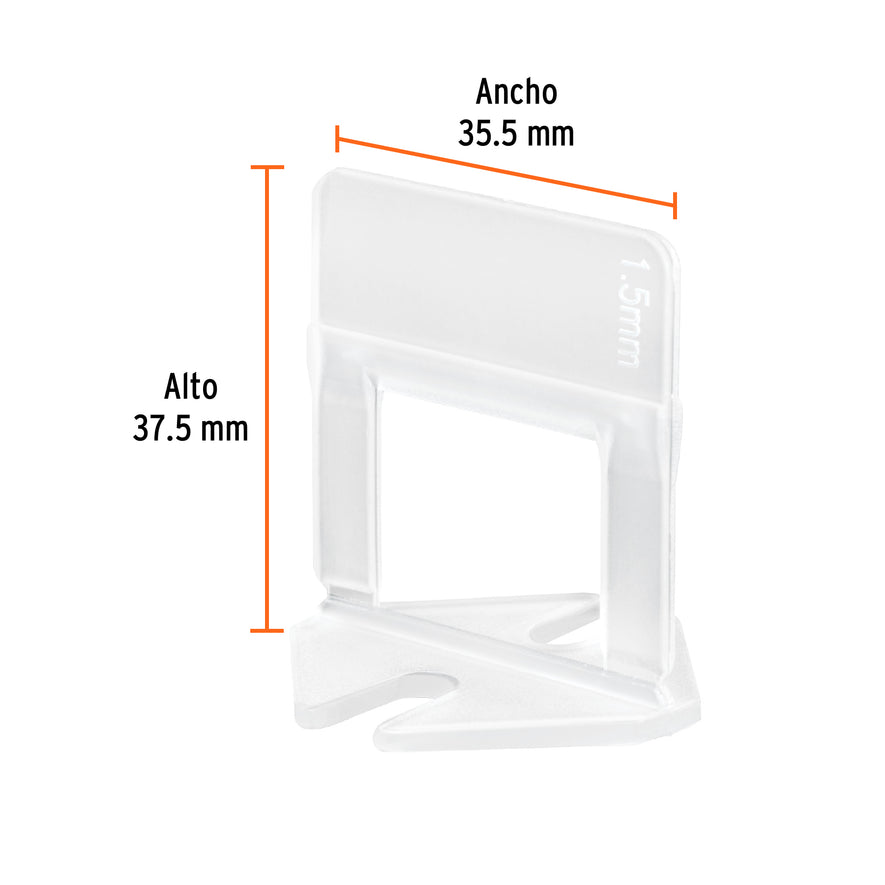 Bolsa con 100 anclas de 1.5 mm, para nivelación de azulejos Caja con 4, 102876