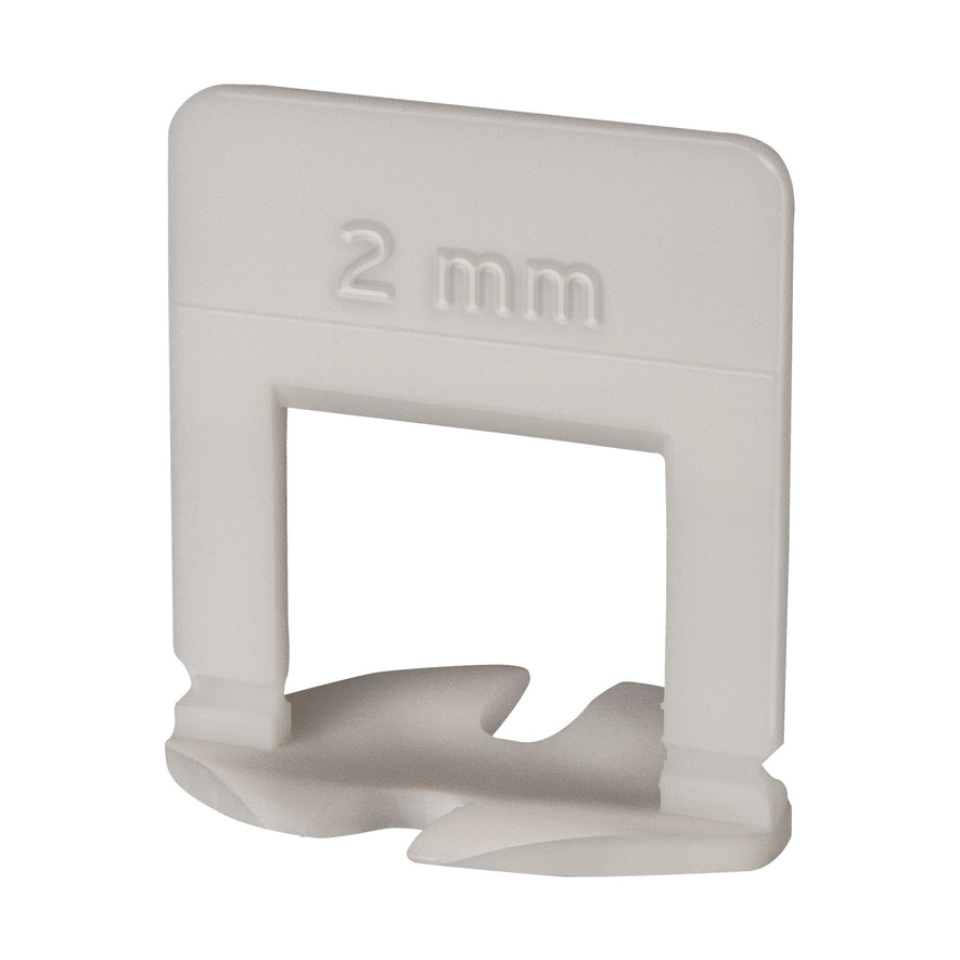 Bolsa c/100 anclas curvas de 2mm para nivelación de azulejos Caja con 6, 102408