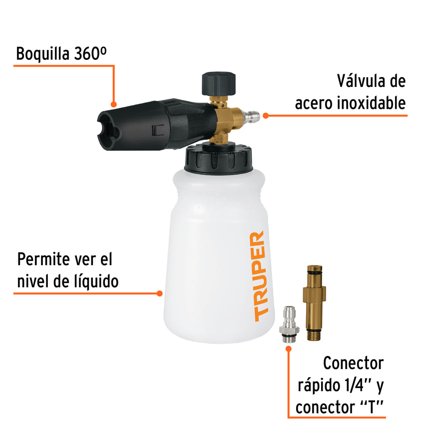 Dispensador con cañon lanza espuma para hidrolavadora, 102403