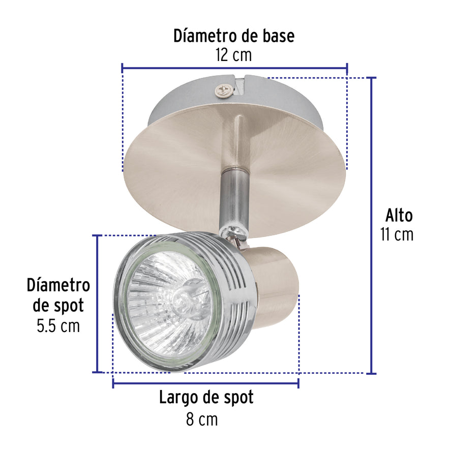 Luminario de sobreponer con 1 spot base GU10, Volteck, 48440