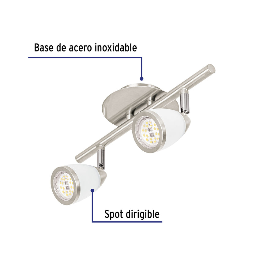 Luminario de sobreponer 2 spots base GU10, Verona, Volteck Caja con 2, 49553