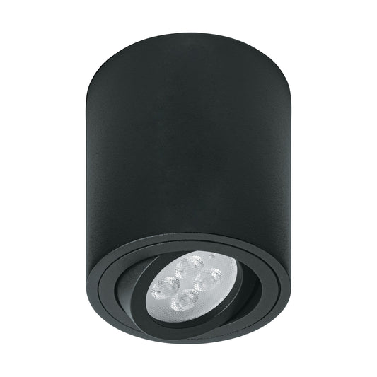 Luminario de sobreponer con spot dirigible, redondo, negro Caja con 2, 49717