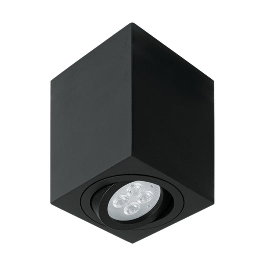 Luminario de sobreponer c/spot dirigible, cuadrado, negro Caja con 2, 49719