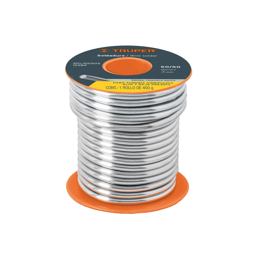 Soldadura sólida 50/50 para tubería hidráulica, 450 g Caja con 2, 12284