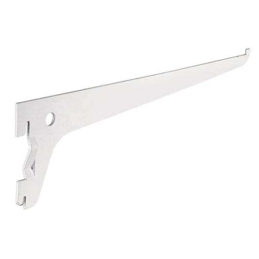 Ménsula plana blanca para cremallera sencilla, 25cm, Fiero Caja con 10, 47708