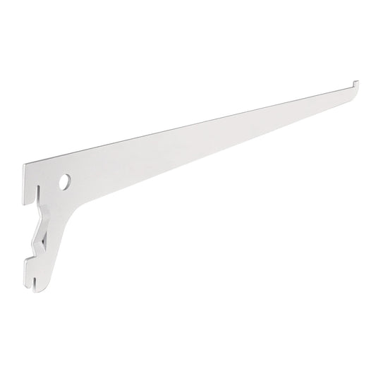 Ménsula plana blanca para cremallera sencilla, 30cm, Fiero Caja con 10, 47709