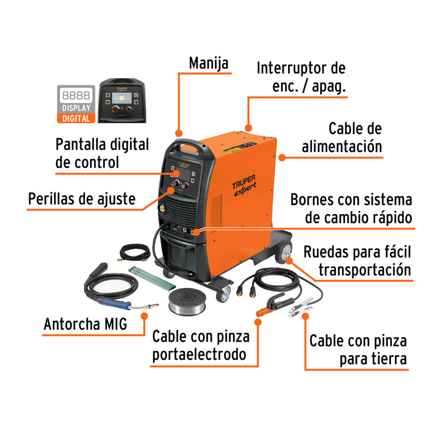 Soldadora multiproceso de 250 A, Truper Expert, 17259